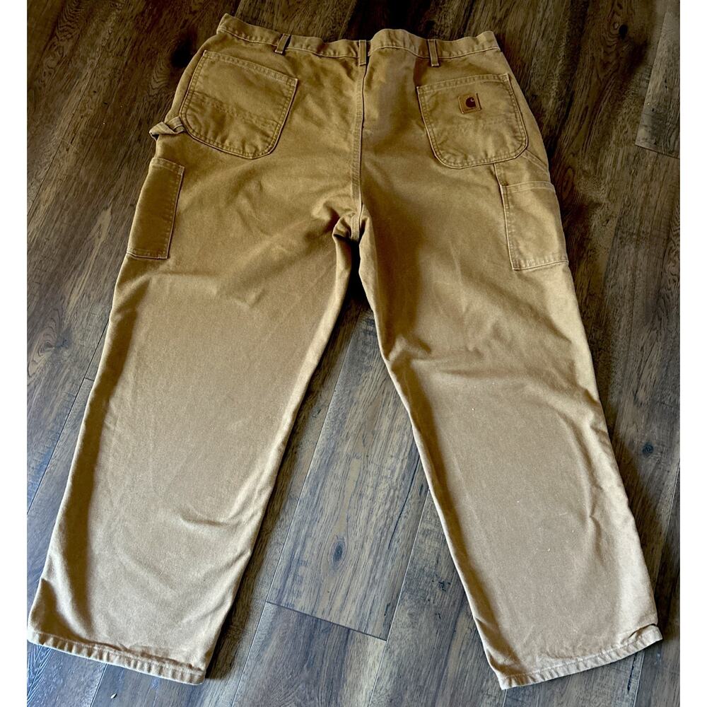 Carhartt Pants Mens 44x30 Brown B11 Original Dungaree Fit Duck Canvas Carpenter - Picture 3 of 7